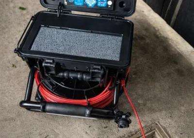 Sewer inspection equipment by open drain